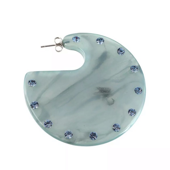 LAST PAIR! Rachel Comey Rhinestone Swirl Camille Earring Blue - Picture 6 of 8